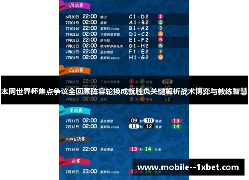 本周世界杯焦点争议全回顾阵容轮换成就胜负关键解析战术博弈与教练智慧